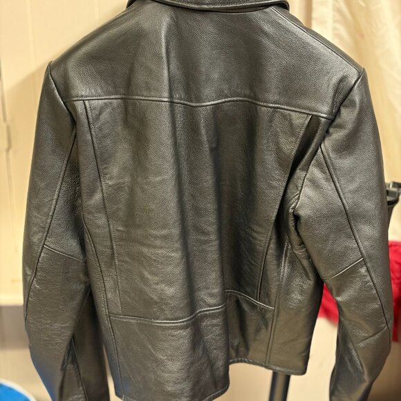 NWOT Large L Brixton Moto Black Leather Jacket - Picture 3 of 7